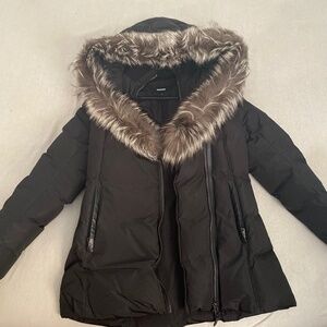 ADALI-X Down coat with silver fox fur Signature Mackage Collar